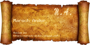 Marsch Andor névjegykártya